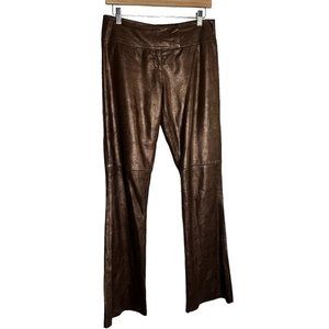CACHE Metallic Coated Gold Leather Pants size 4